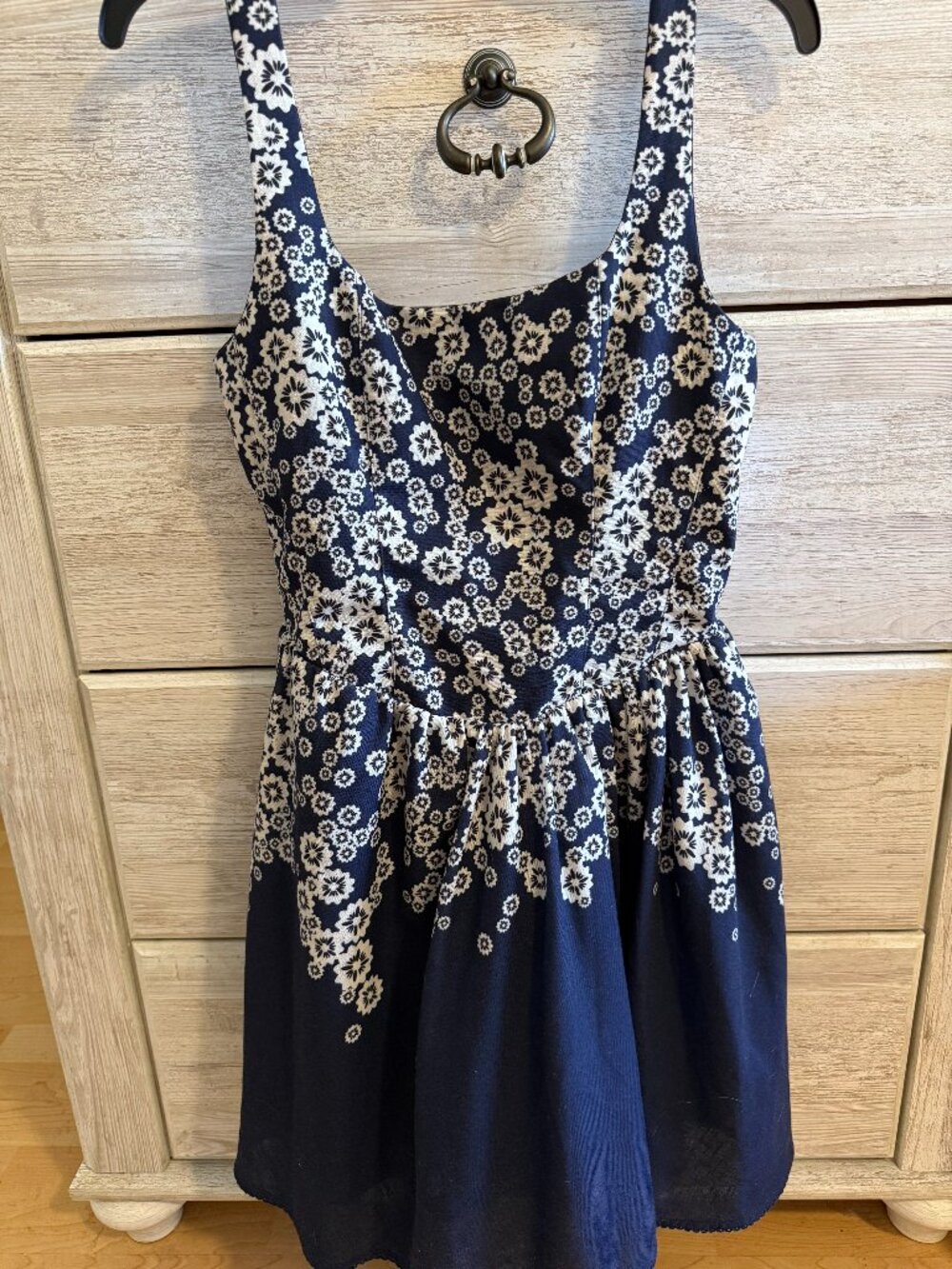 White and Blue Floral Dress
